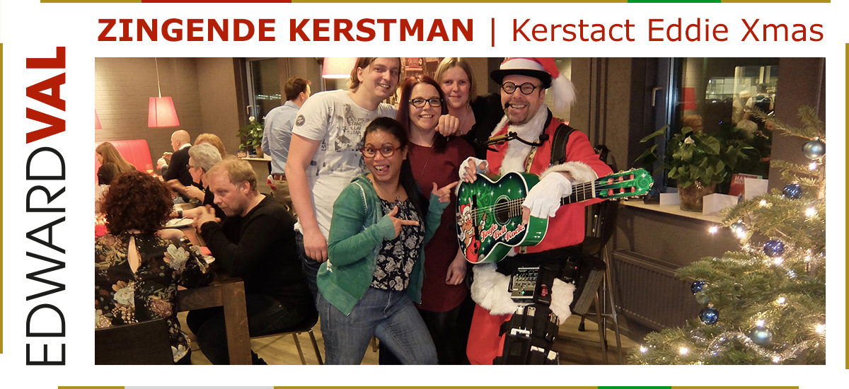 15 Zingende kerstman kerstact Eddie Xmas kerstmarkt kerstborrel kerstdiner kerst troubadour boeken overijssel